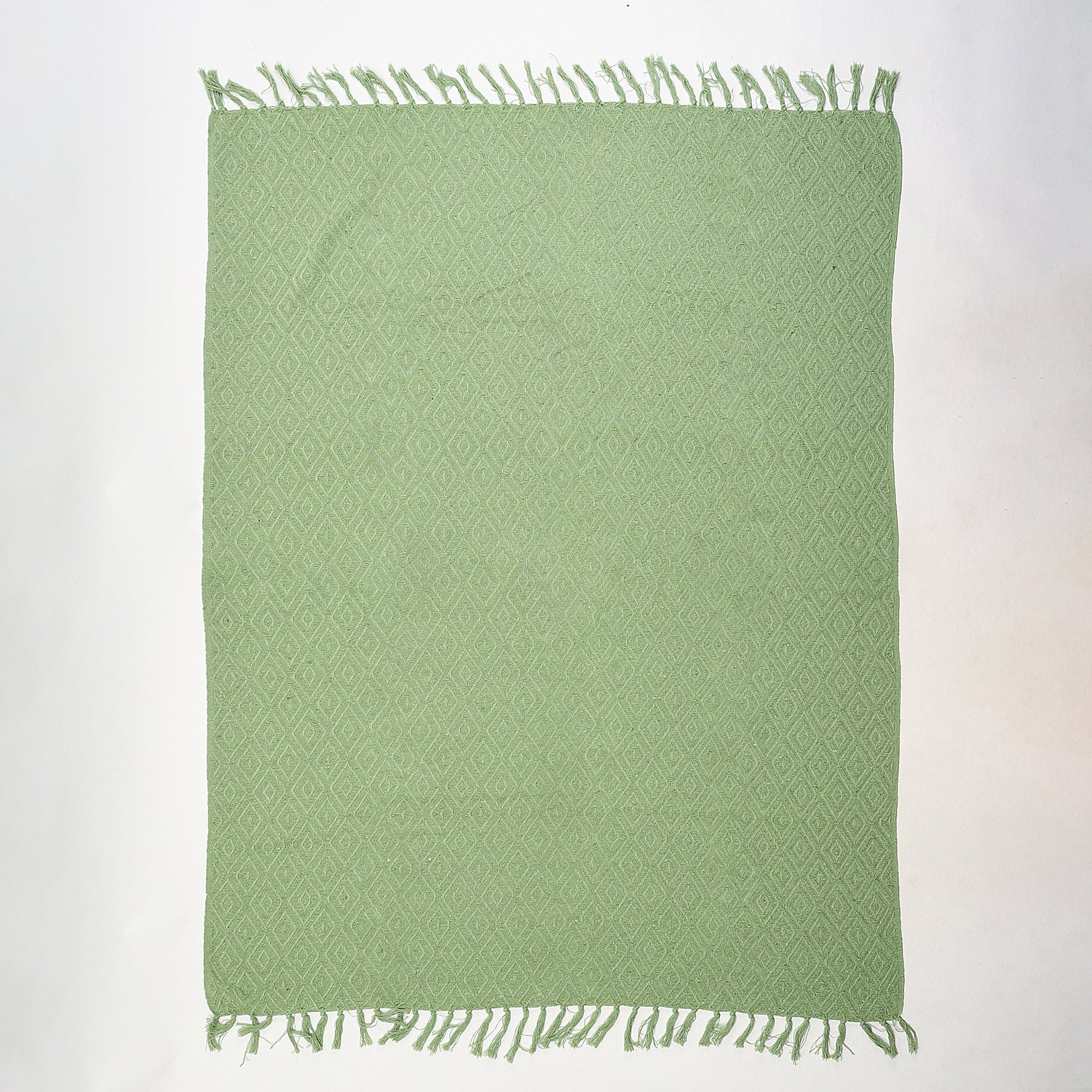 Green Soft Cotton Throw Blanket For Decor Sofa