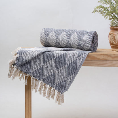 Grey Ikat Design Soft Throw For Sofa Online
