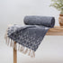 Grey Ikat Pattern Reversible Best Luxury Blankets For Sofa Throw