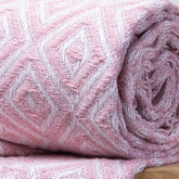 Pink Harlequin Shape Reversible Pure Cotton Affordable Throw Blankets