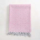 Pink Harlequin Shape Reversible Pure Cotton Affordable Throw Blankets