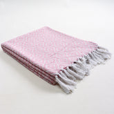 Pink Harlequin Shape Reversible Pure Cotton Affordable Throw Blankets