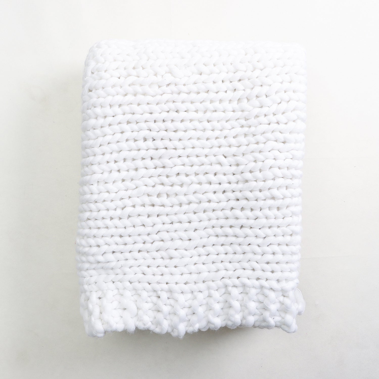 White Reversible Soft Cotton Tufted Sofa Throw
