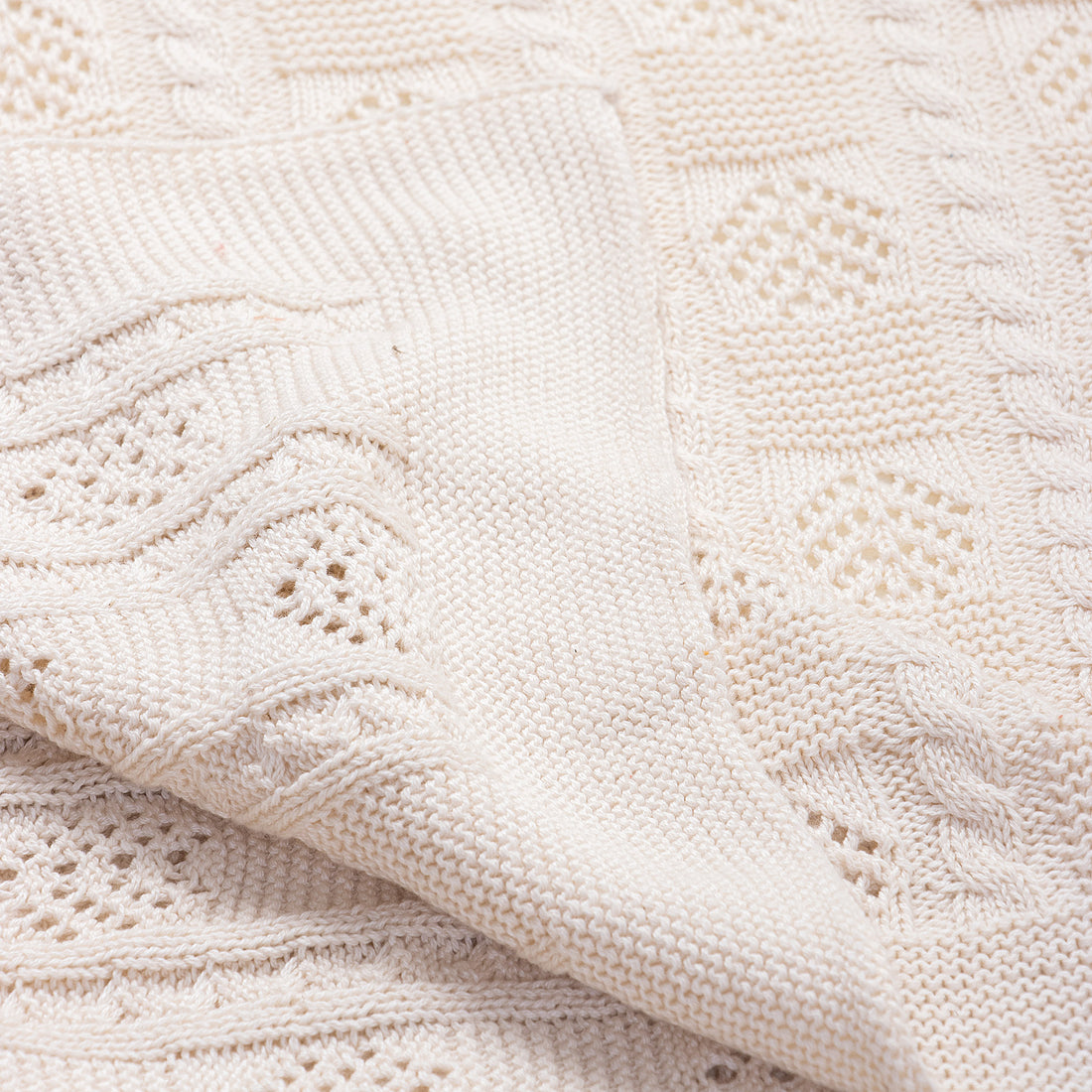 Handmade Soft Cotton Knitted Boho Throw Blanket