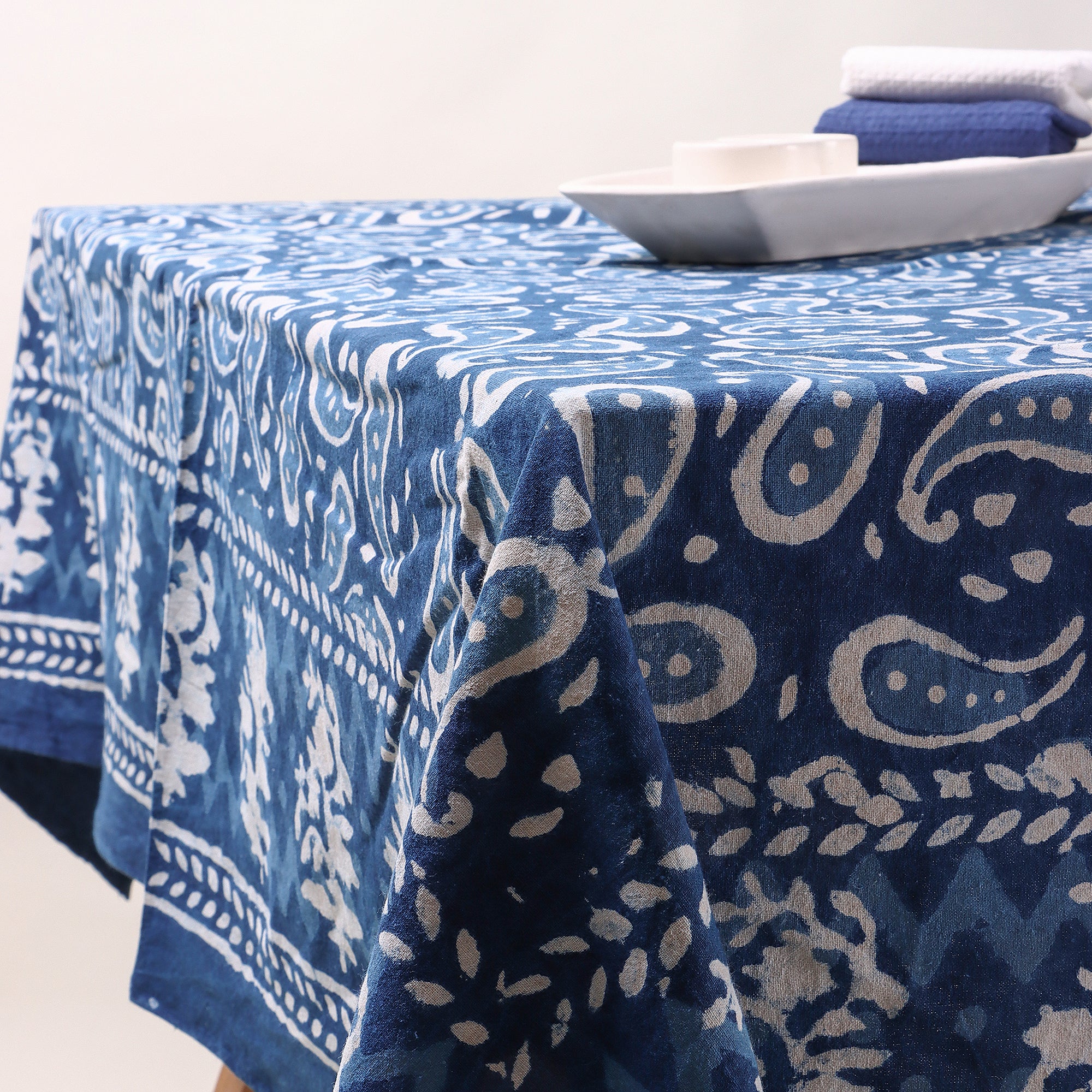Paisley Hand Block Printed Cotton Dining Table Cover