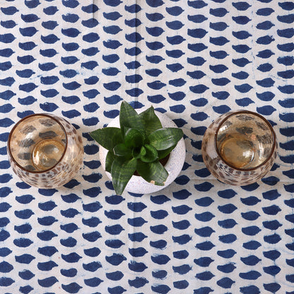 Stylish Leaf Hand Block Printed Dining Table Cover Cloth