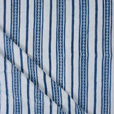 Buy Blue Stripe Hand Block Printed 100% Cotton Fabric