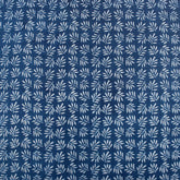 Indigo Leaf Print Cotton Kantha Fabric