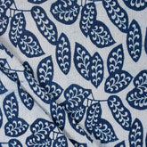 Indigo Hand Block Printed Cotton Kantha Fabric by the Yard