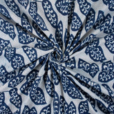 Indigo Hand Block Printed Cotton Kantha Fabric by the Yard