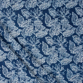 Indian Indigo Leaf Design Kantha Fabric