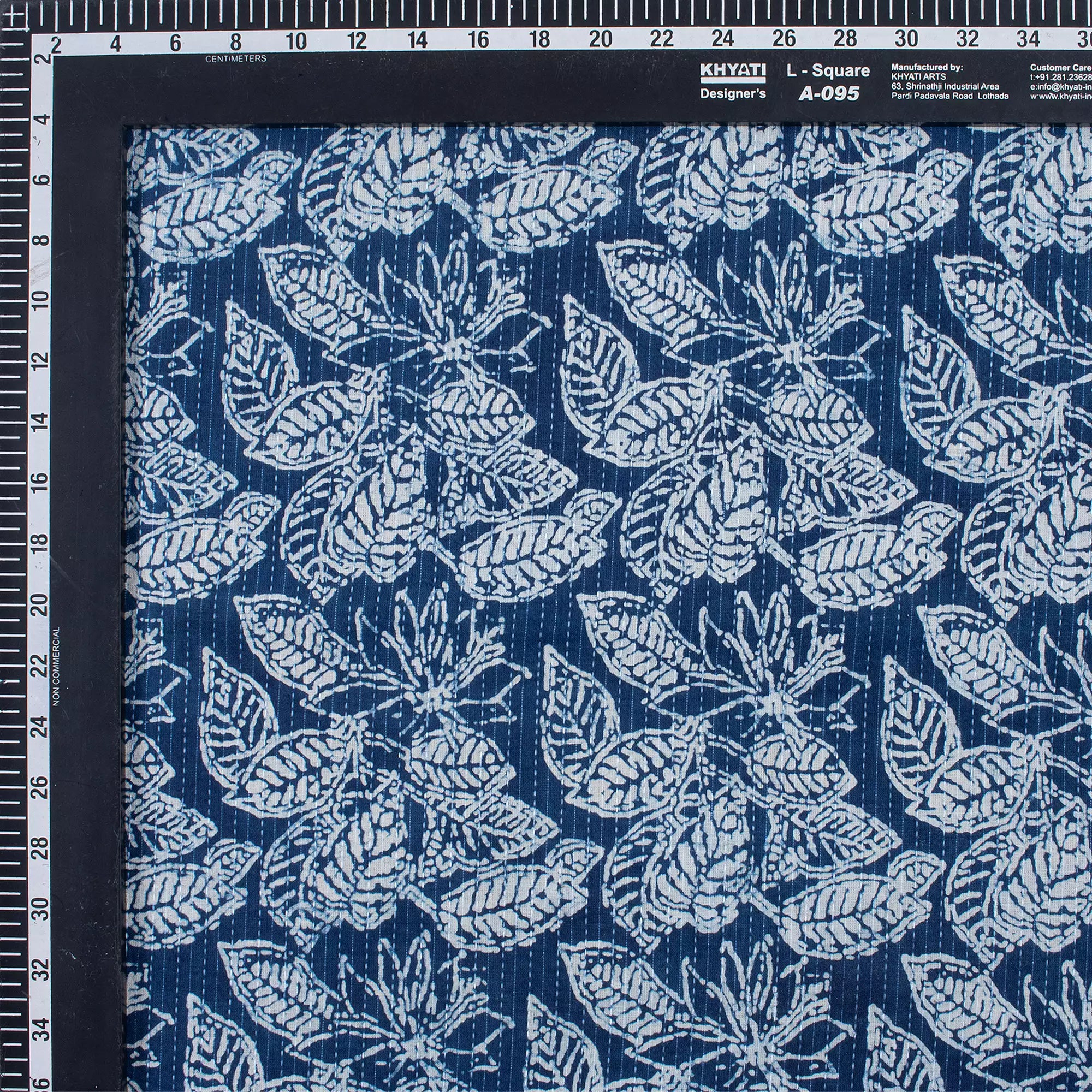 Indian Indigo Leaf Design Kantha Fabric