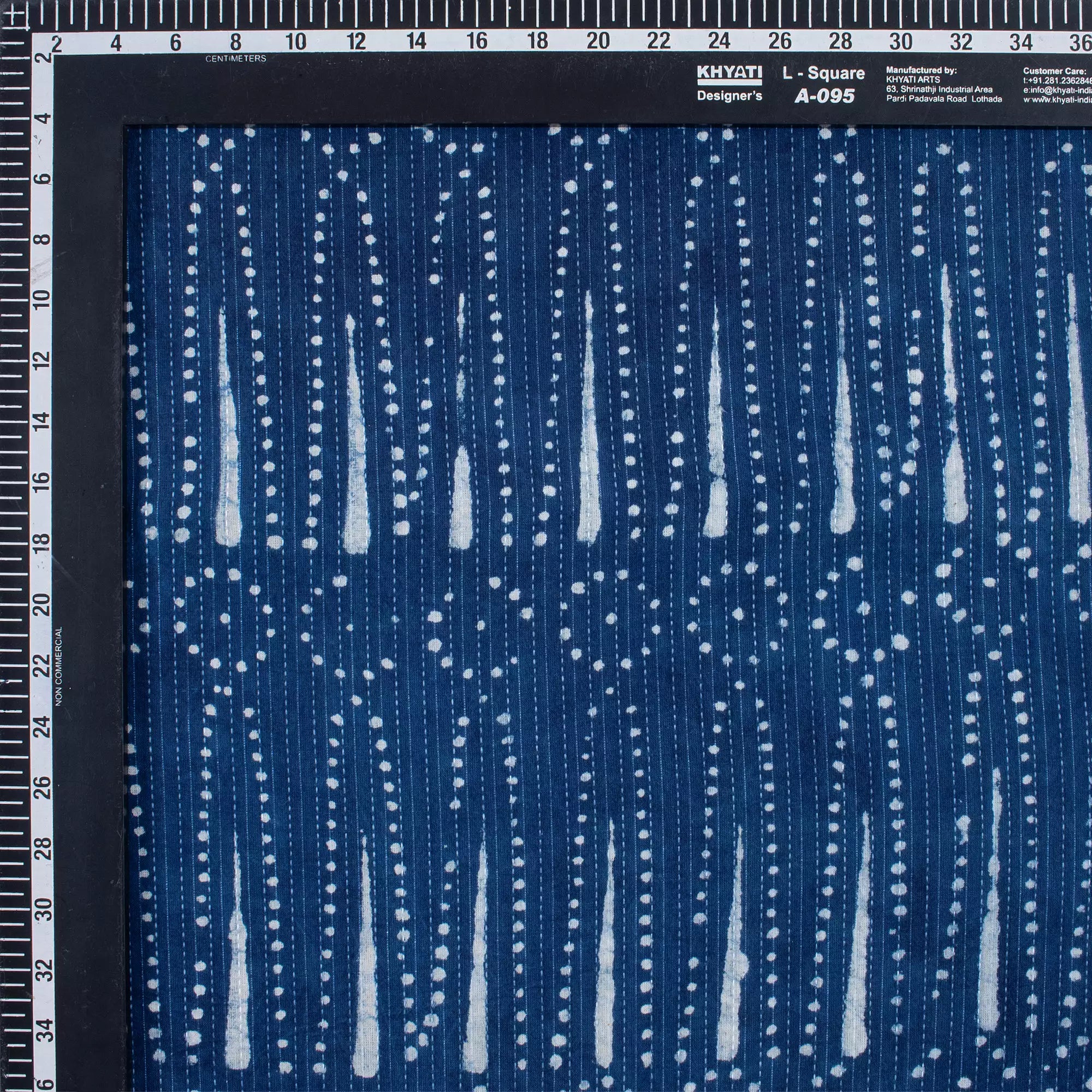 Indigo Blue Hand Block Printed Cotton Kantha Fabric