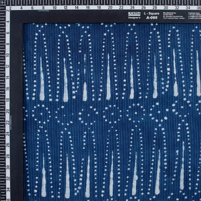 Indigo Blue Hand Block Printed Cotton Kantha Fabric