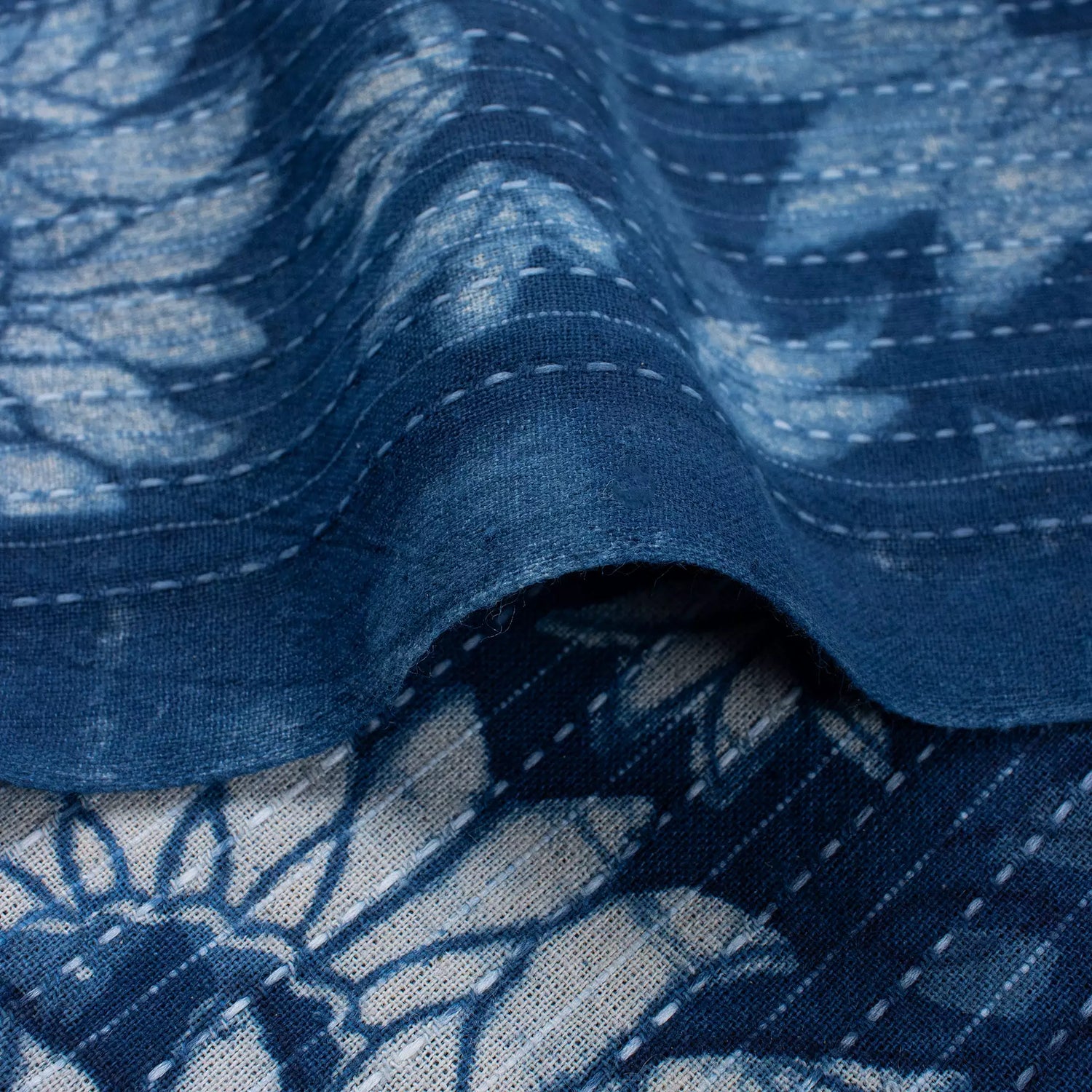 Sunflower Print Cotton Kantha Running Fabric For Dress