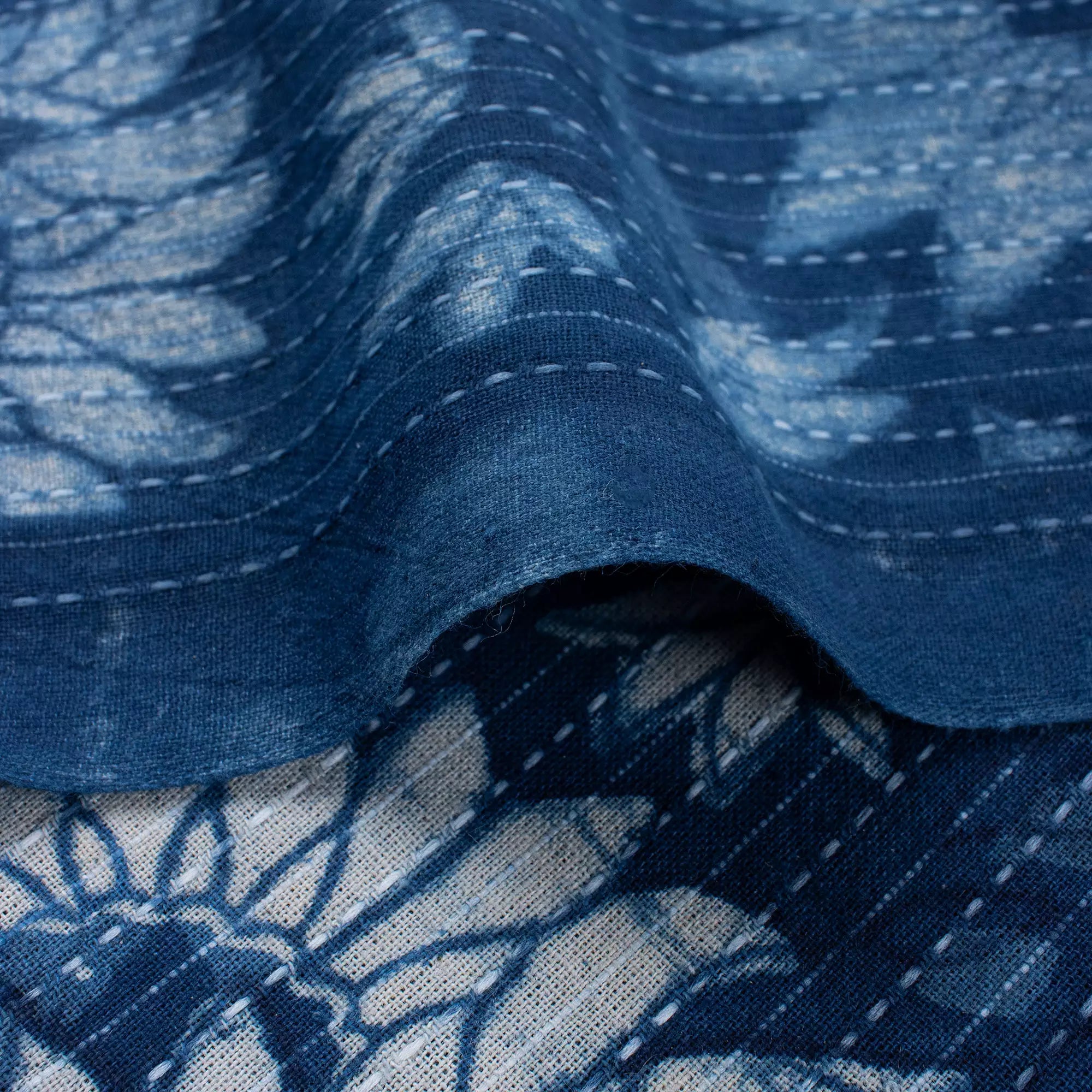 Sunflower Print Cotton Kantha Running Fabric For Dress