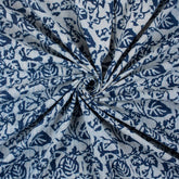 Handmade Indigo Leaf Print Cotton Kantha Fabric