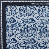 Handmade Indigo Leaf Print Cotton Kantha Fabric