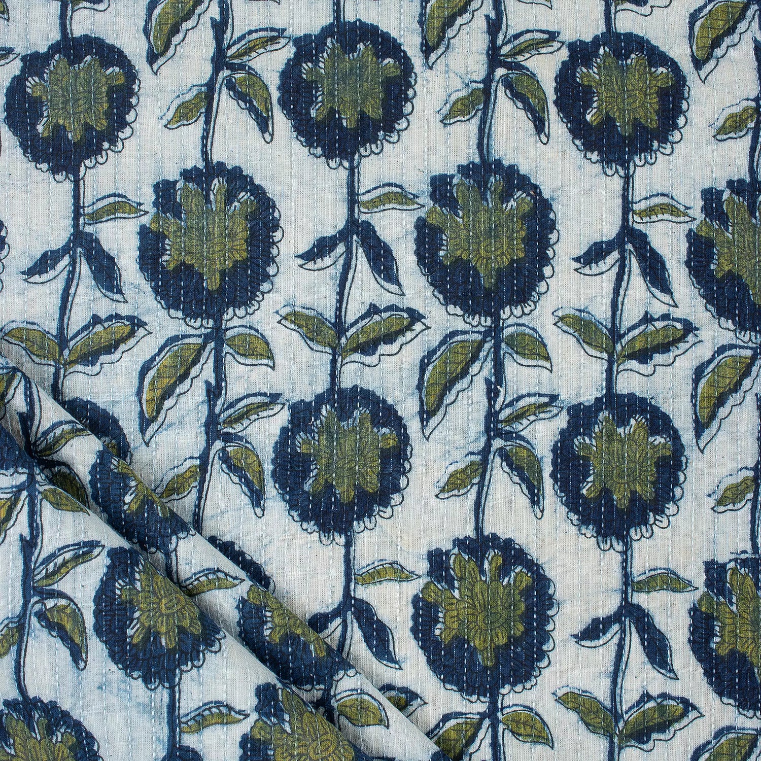 Pure Cotton Kantha Mud Resist Cotton Fabric