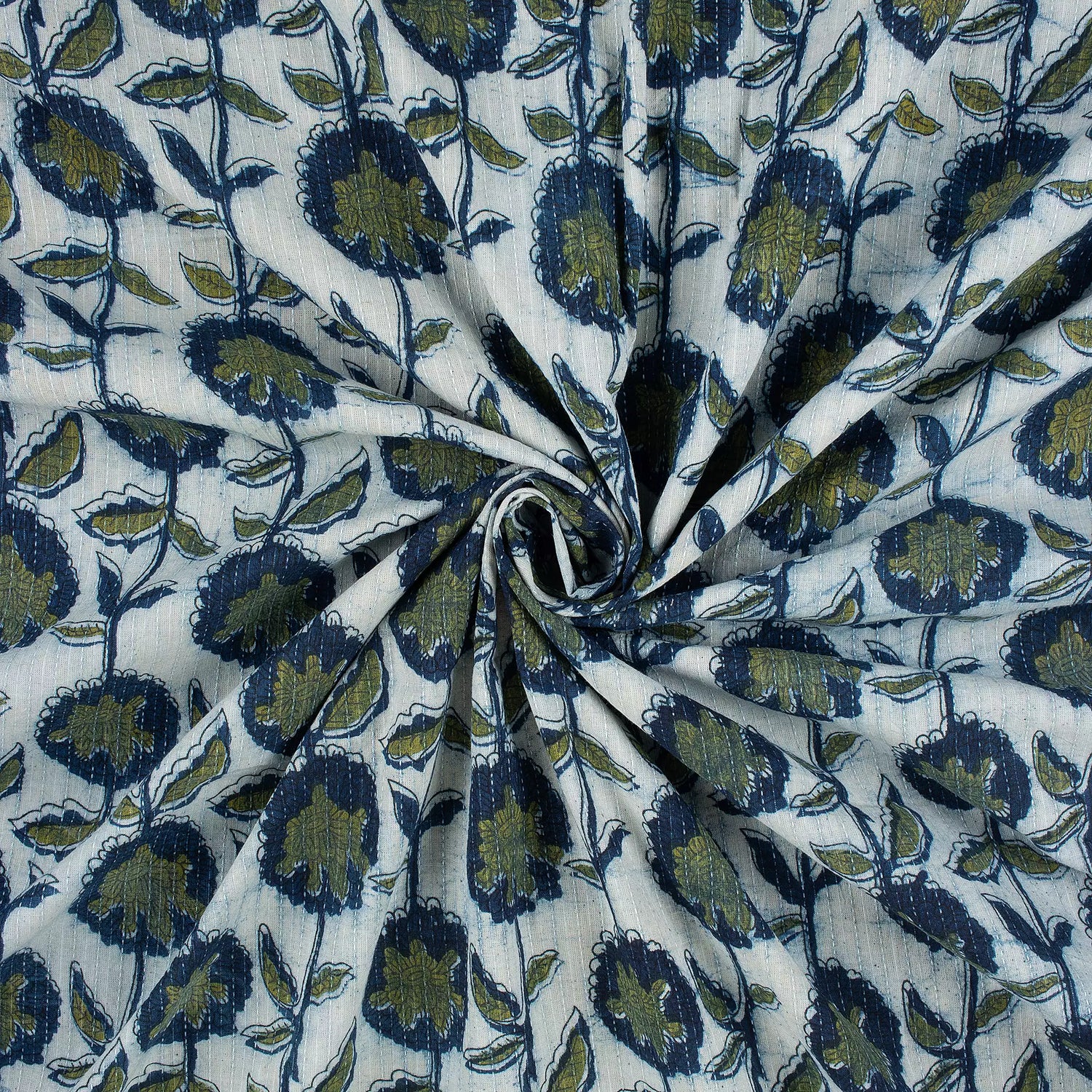 Pure Cotton Kantha Mud Resist Cotton Fabric