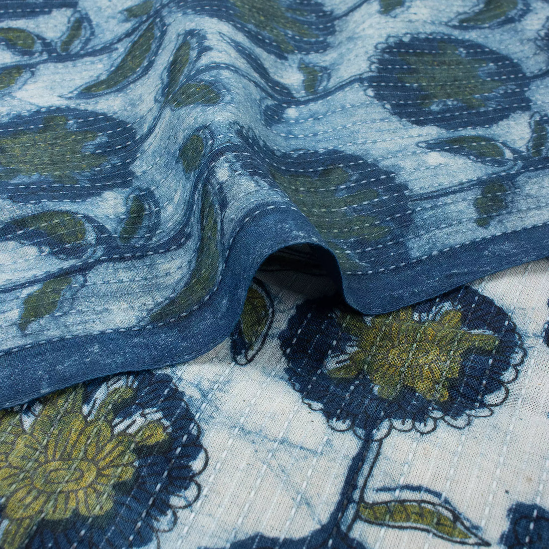 Pure Cotton Kantha Mud Resist Cotton Fabric