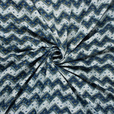 Zig Zag Block Printed Kantha Fabric