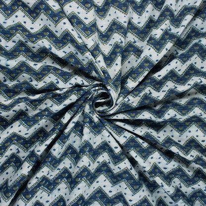 Zig Zag Block Printed Kantha Fabric