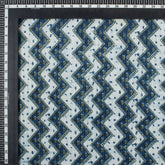Zig Zag Block Printed Kantha Fabric