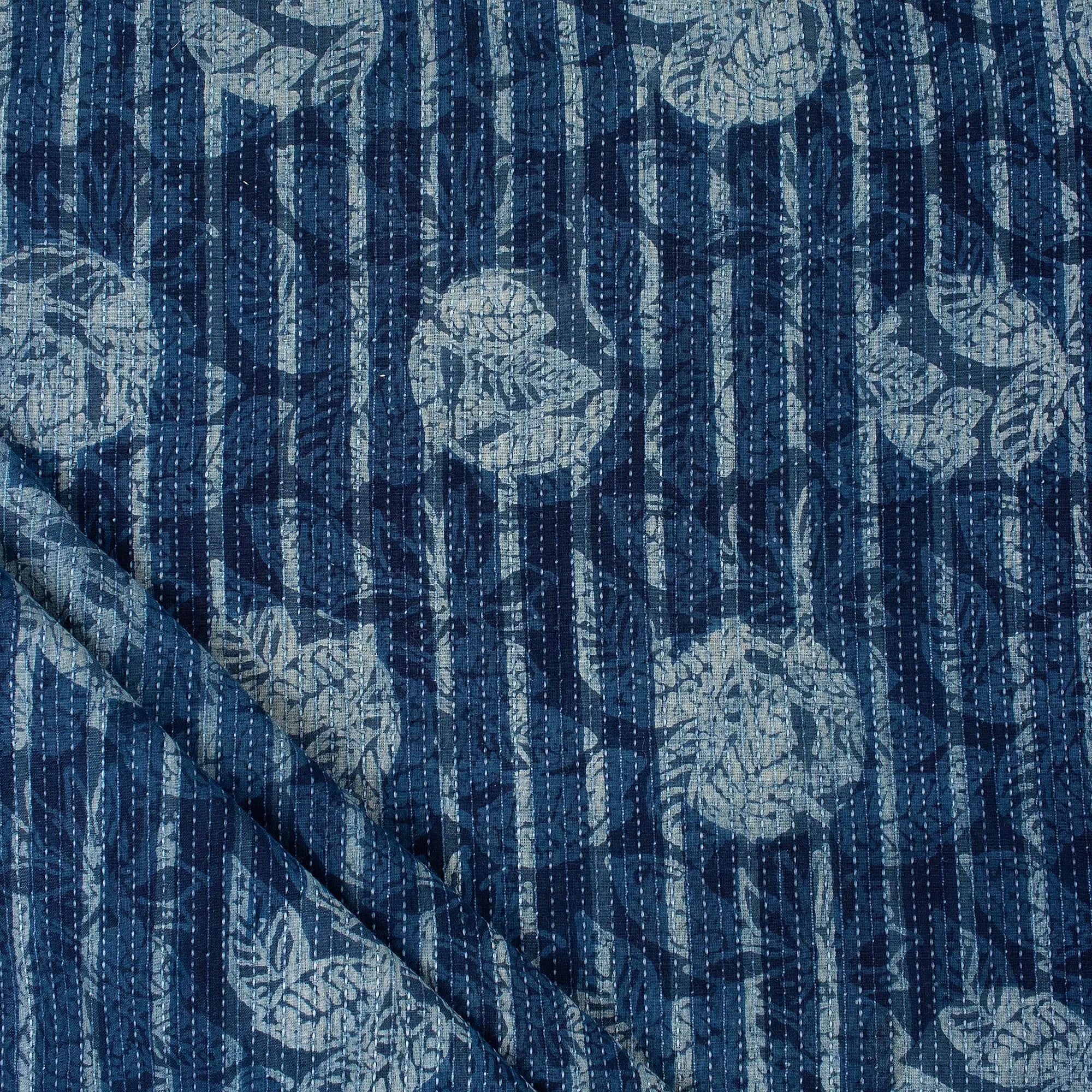 Floral Hand Block Printed Material Fabric 100% Cotton