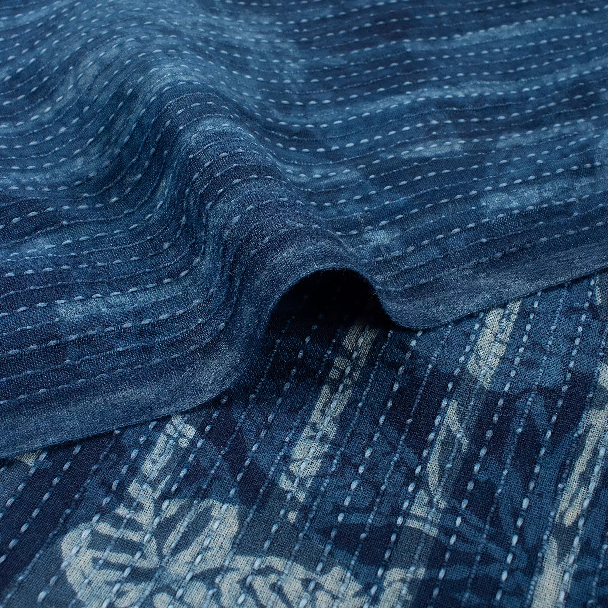 Floral Hand Block Printed Material Fabric 100% Cotton