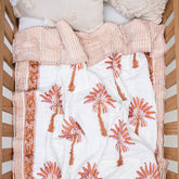 Brown Palm Tree Print Custom Baby Blankets