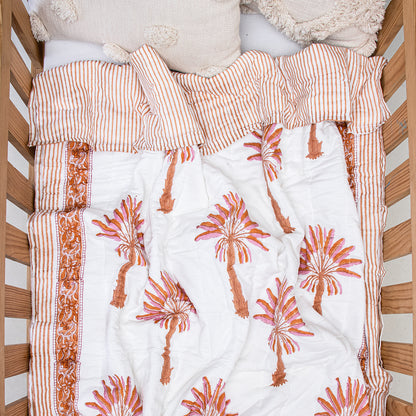 Brown Palm Tree Print Custom Baby Blankets