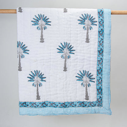 Best Baby Blankets Sky Blue Palm Tree Print Online