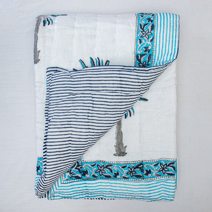Best Baby Blankets Sky Blue Palm Tree Print Online