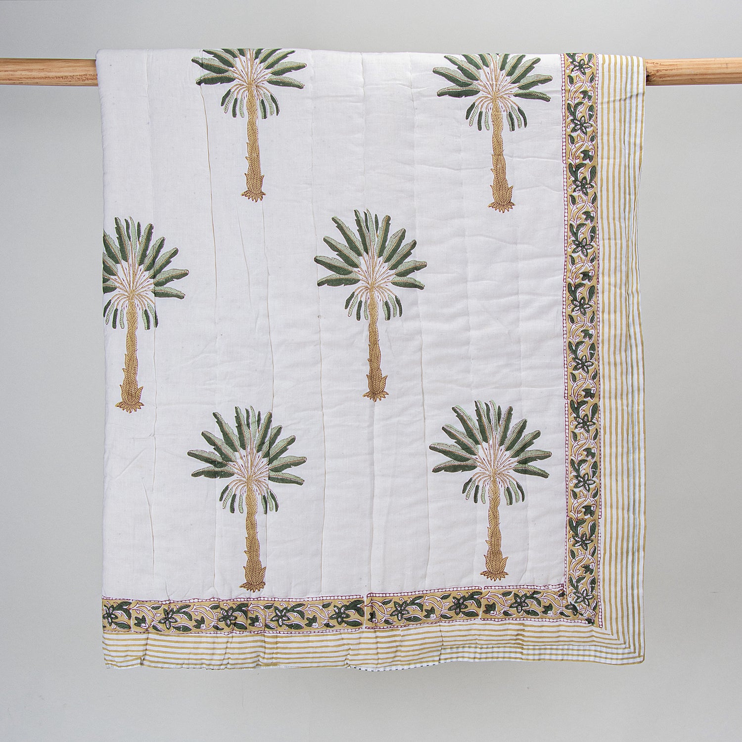 Green Palm Tree Print Baby Comforter Set Online