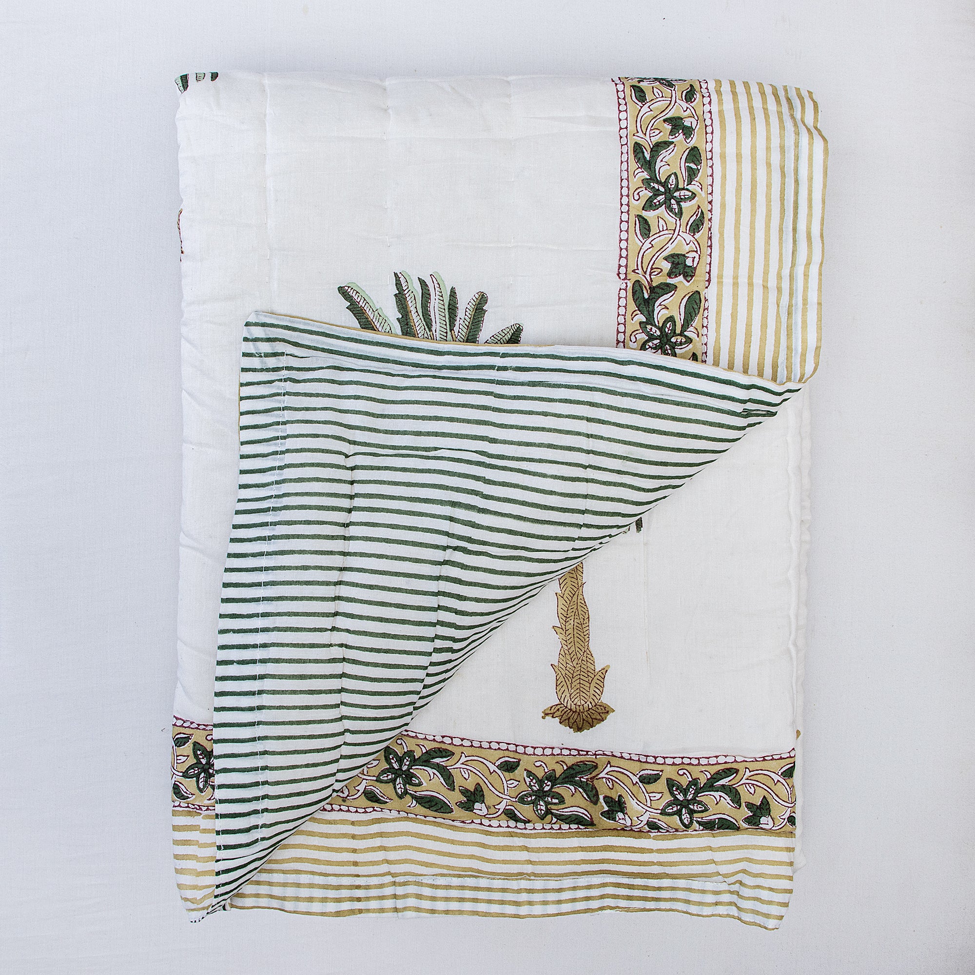 Green Palm Tree Print Baby Comforter Set Online