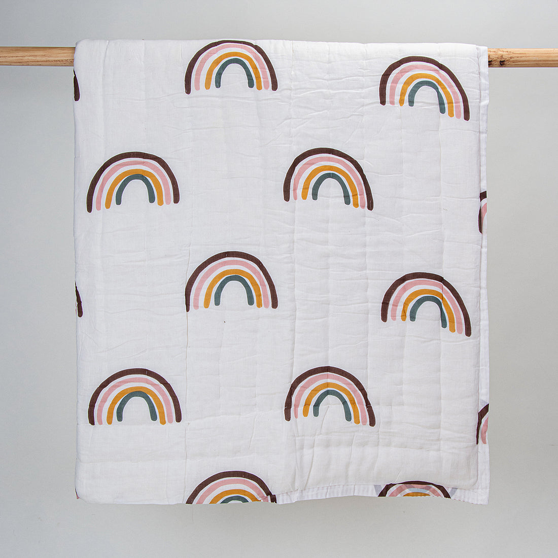 Multicolor Rainbow Print Baby Swaddle Blankets