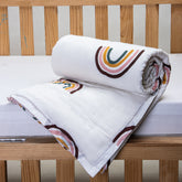 Multicolor Rainbow Print Baby Swaddle Blankets