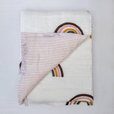 Multicolor Rainbow Print Baby Swaddle Blankets