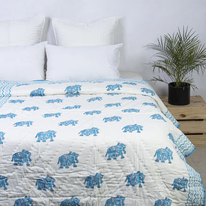 Elephant Print Cotton Jaipuri Razai