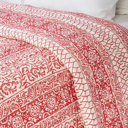 Red Hand Block Design Quilts Online