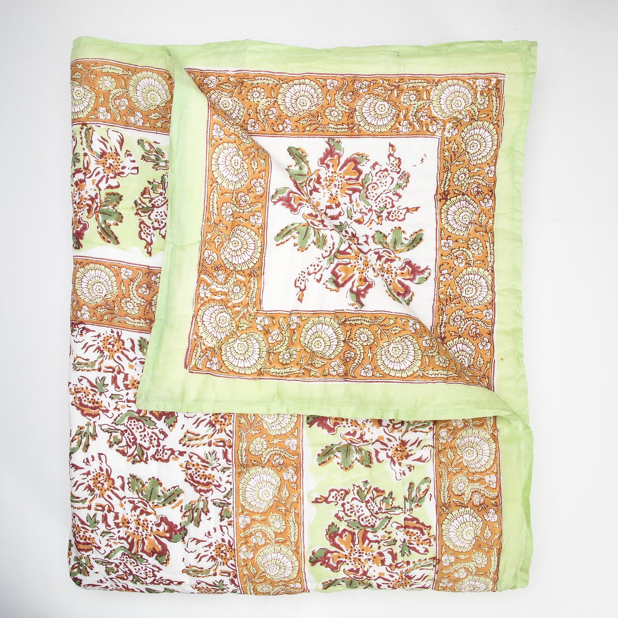 Sanganeri Print Cotton Quilt Blanket