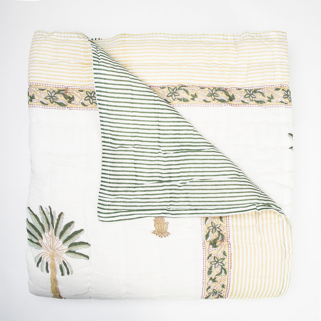 Palm Print Soft Cotton Jaipuri Quilt