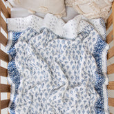 Blue Floral Print Cotton Baby Quilt Comforter Dohar