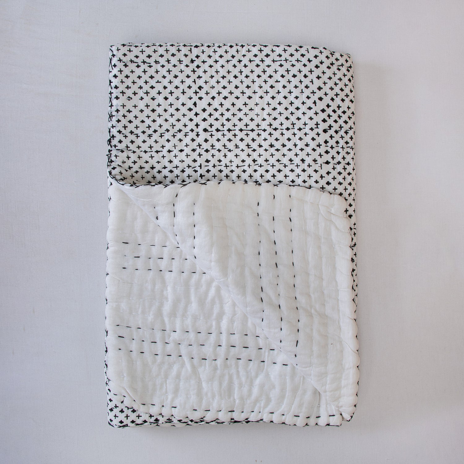 Blue Mulmul Cotton Quilted Baby Blankets