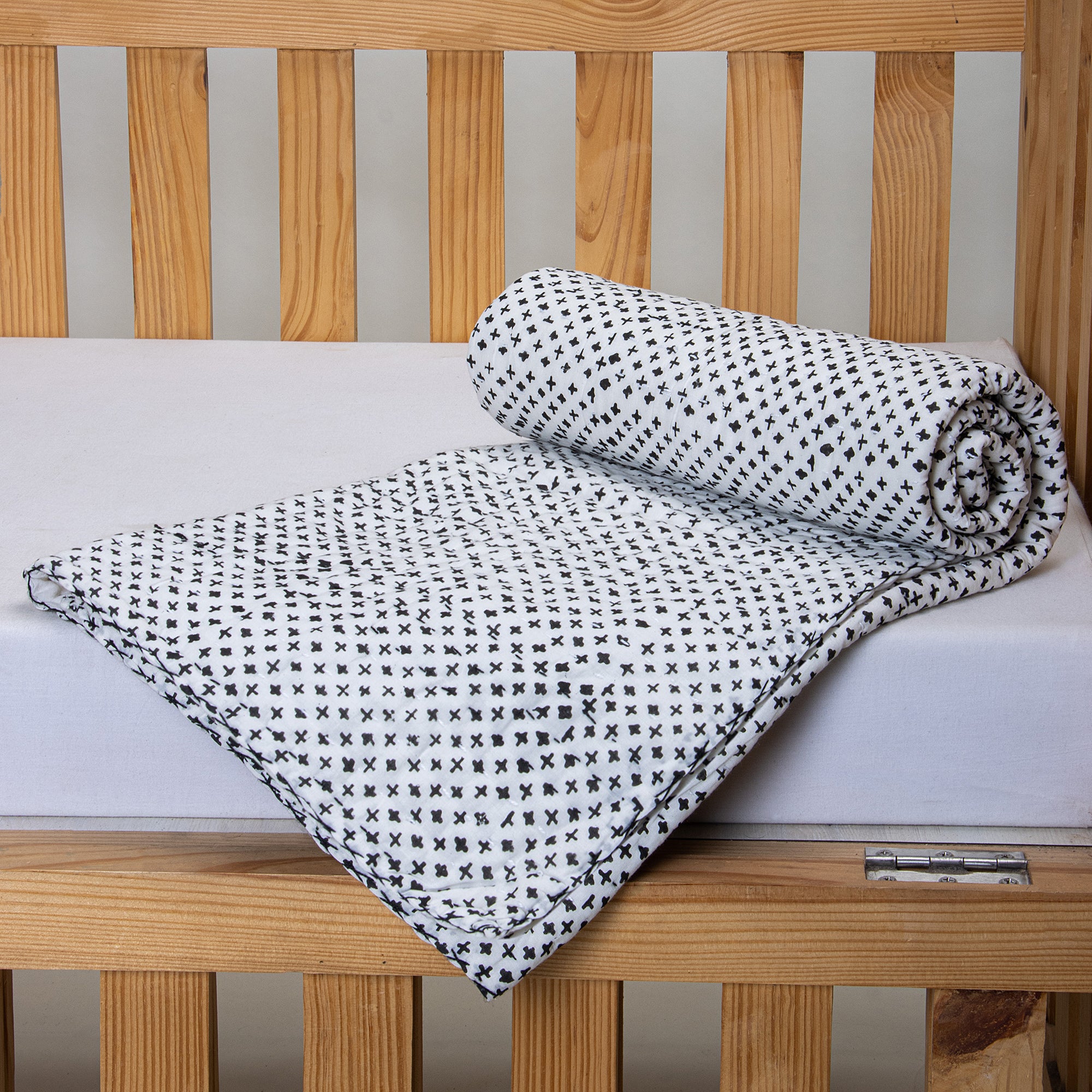 Blue Mulmul Cotton Quilted Baby Blankets