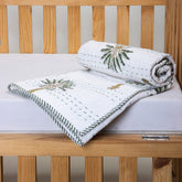 Green Palm Tree Soft Cotton Swaddle Blankets