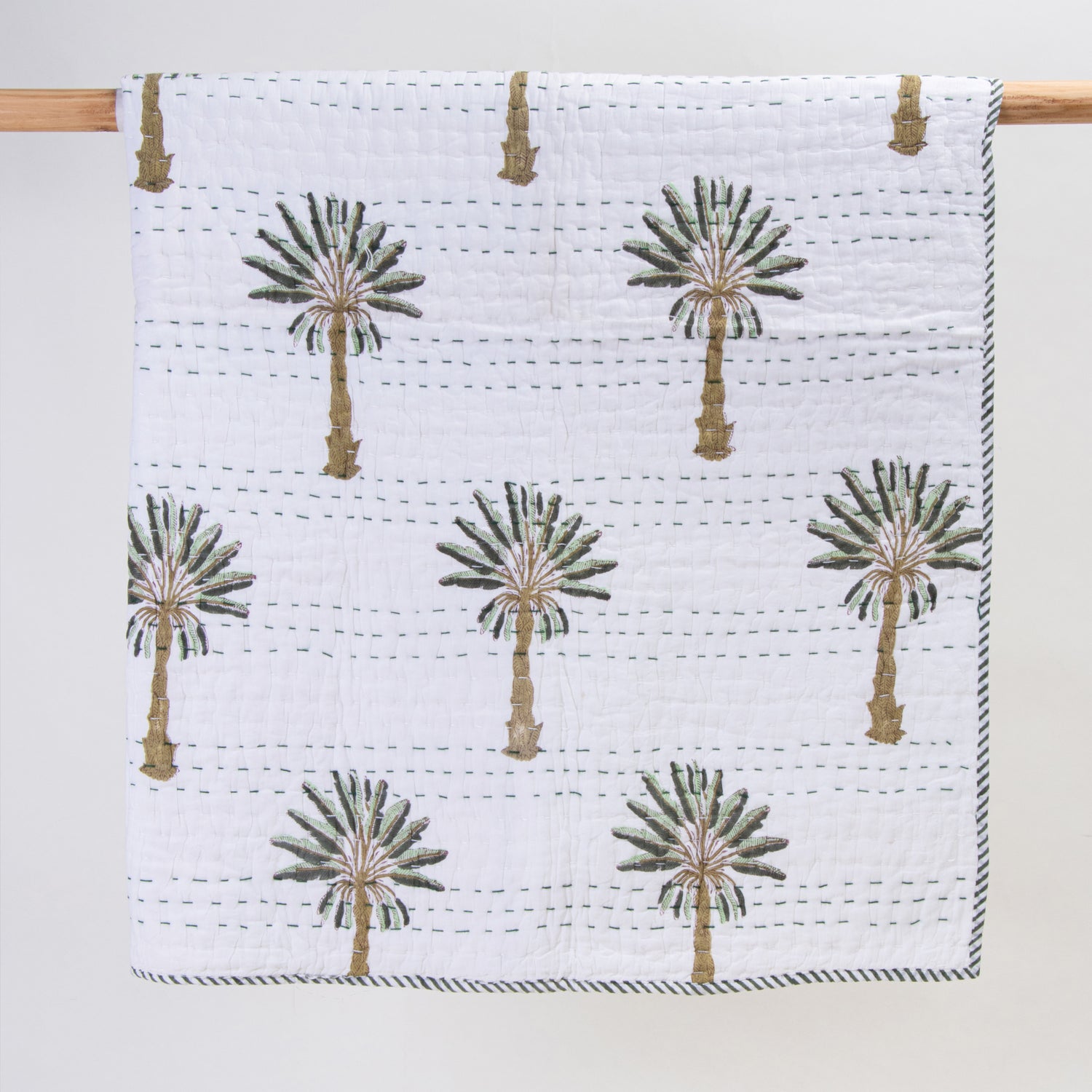 Green Palm Tree Soft Cotton Swaddle Blankets