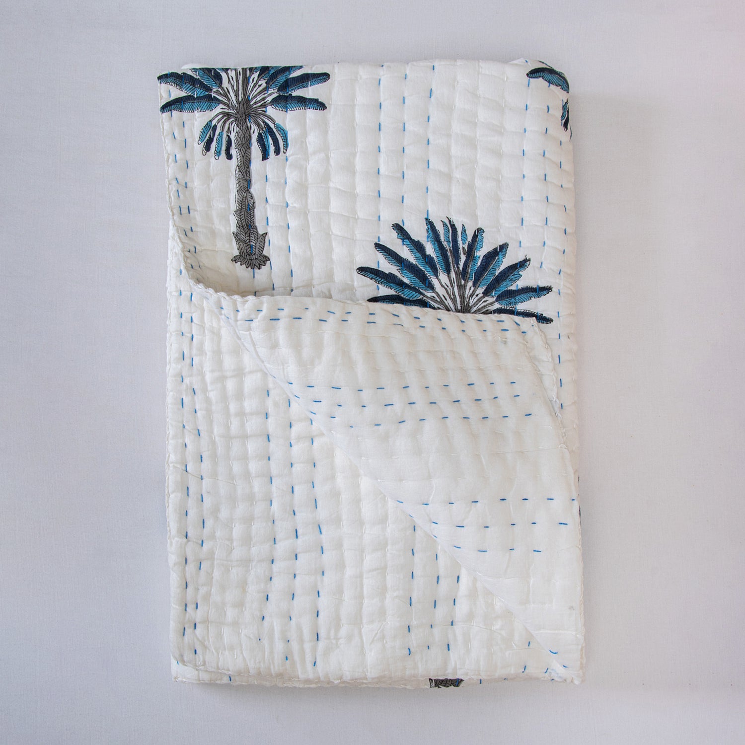 Palm Tree Print Cotton Newborn Receiving Blanket