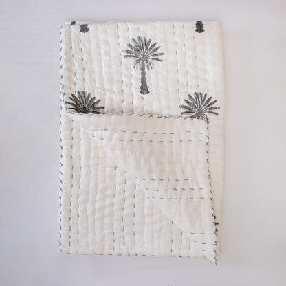 Palm Tree Print Cotton Baby Sleeping Blanket